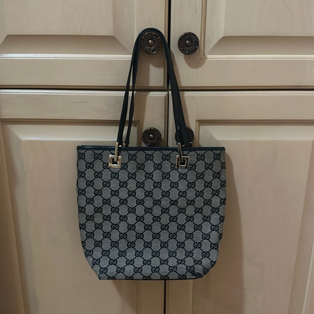 GUCCI GG Small Tote Bag (wear on bottom corners)